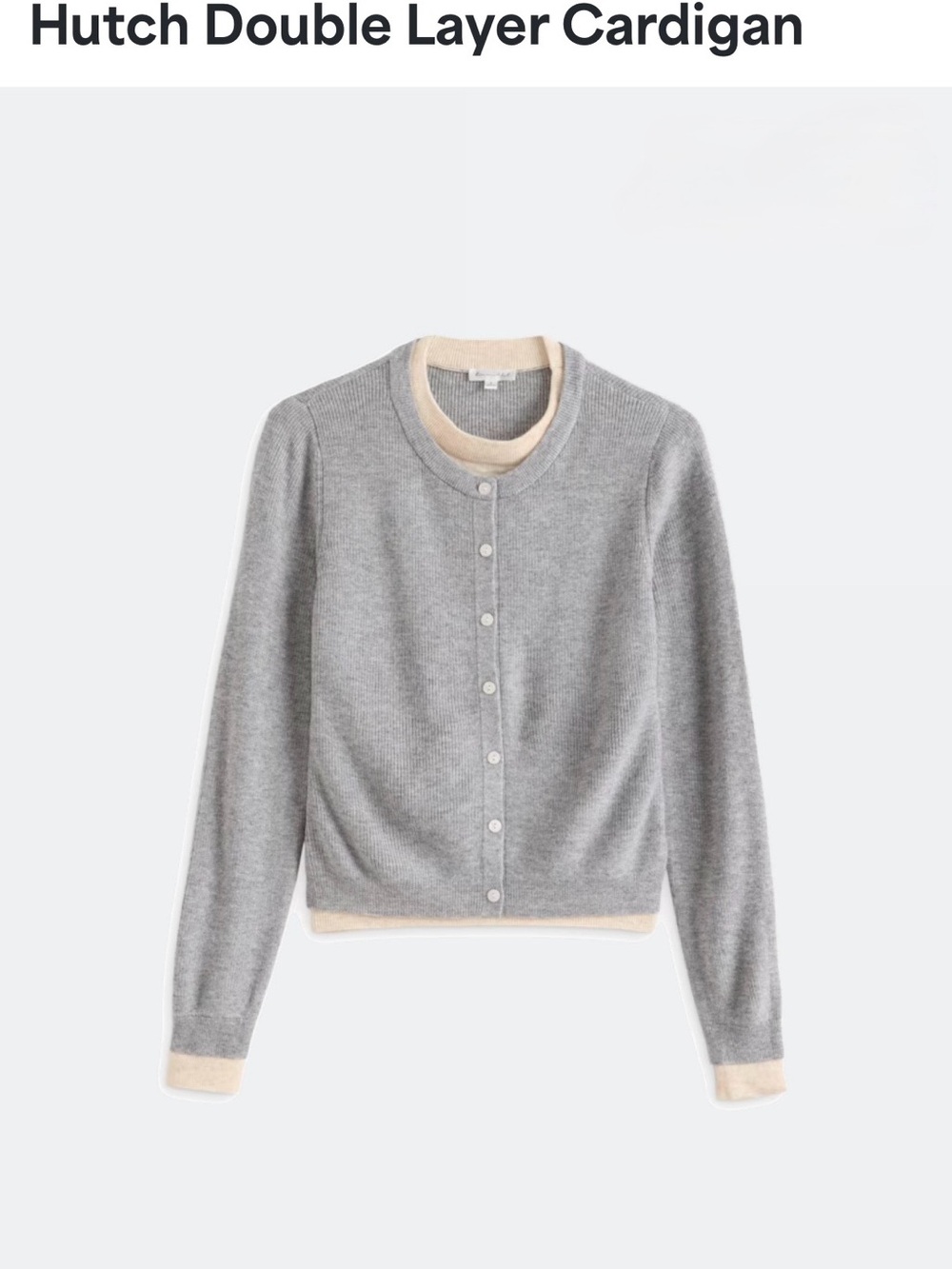 Hutch Gray Cardigan with Cream Trim